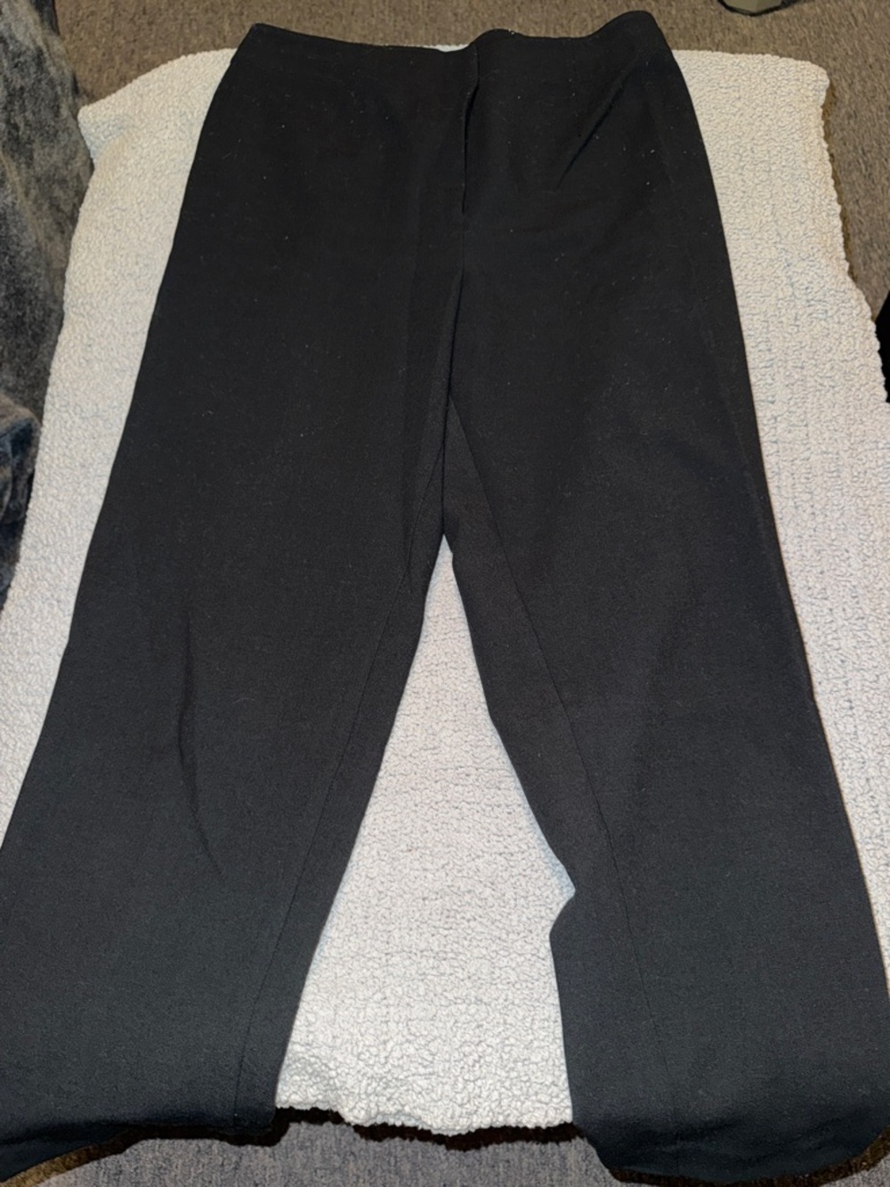 Ann Taylor Black Straight-Leg Knit Trousers